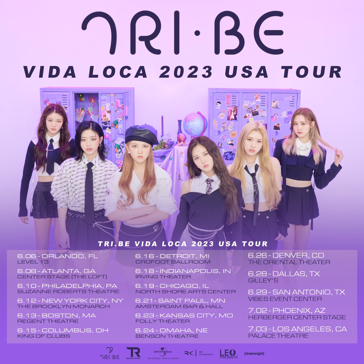 LeoPresents's tweet photo. 💥USA TOUR Tickets NOW OPEN!💥
➔ @tribedaloca 💜
➔ VIDA LOCA 2023 USA TOUR
➔ 1st American Tour 💜
𝐆𝐞𝐭 𝐲𝐨𝐮𝐫 𝐭𝐢𝐜𝐤𝐞𝐭𝐬 𝐭𝐨 𝐬𝐞𝐞 𝐓𝐑𝐈.𝐁𝐄 𝐢𝐧 𝐜𝐨𝐧𝐜𝐞𝐫𝐭!
⚡️ https://t.co/cmH1TFXXxT ⚡️
#TRI_BE #트라이비 #TRIBEVIDALOCATOUR https://t.co/DLmcAKJFuA