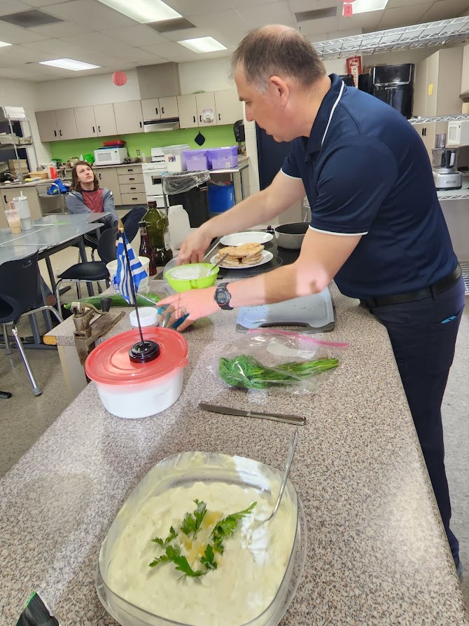 shs_spartans's tweet image. A great day in Mrs. Ware's Foods 3 class as some of Stevenson's resident Greeks, Assistant Principal Mr. Kotsogiannis, and Mrs. Turcott, our Principal's Secretary, demonstrated how to make tzatziki, a much loved Greek cucumber yogurt dip.
#LivoniaPride