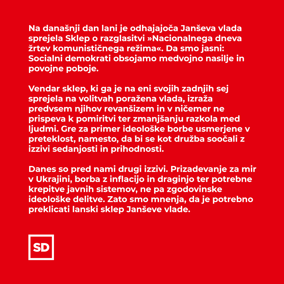 JJansaSDS's tweet photo. S takimi izjavami @strankaSD prehaja v polje tistih organizacij, ki jih demokratični svet proglaša za teroristične. https://t.co/NQP5en6pHr