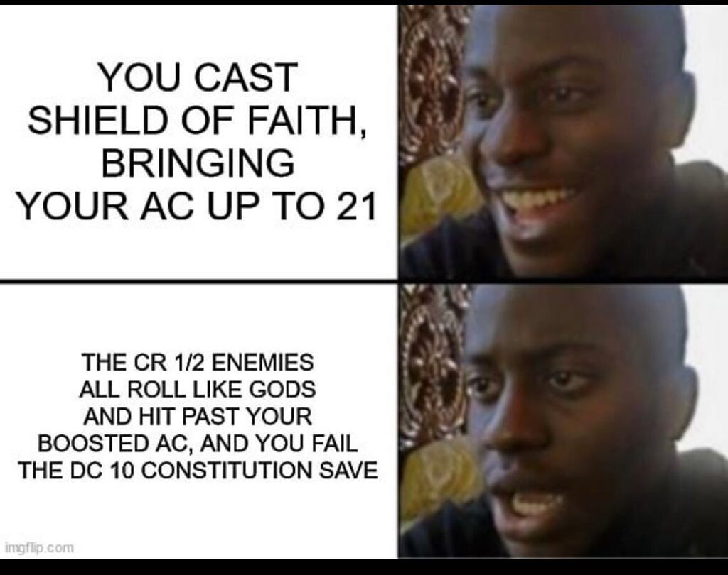 AllThingsDnD's tweet photo. What are some widely seen as good spells that just never work for you?
.
Follow @allthingsdnd for more! #dnd #dndmemes #allthingsdnd https://t.co/5ofF6QmFJV