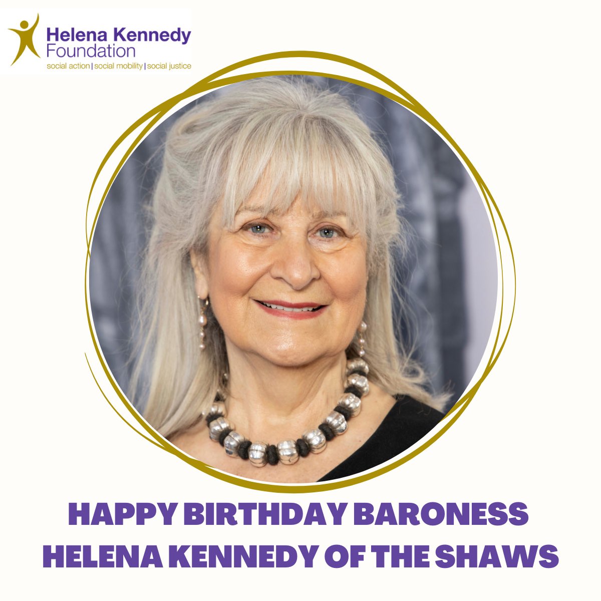 TheHKF's tweet photo. Happy Birthday to our very own, Baroness Helena Kennedy, Kennedy of The Shaws! 🎉💜
🎓Our Helena Kennedy Foundation financial bursary applications are closing in 7 days.
To apply: https://t.co/jxpLcdGfs4
#HelenaKennedy #HKF #hkf #hkf25 #festivaloflearning #learningworked https://t.co/BRnOMj881b
