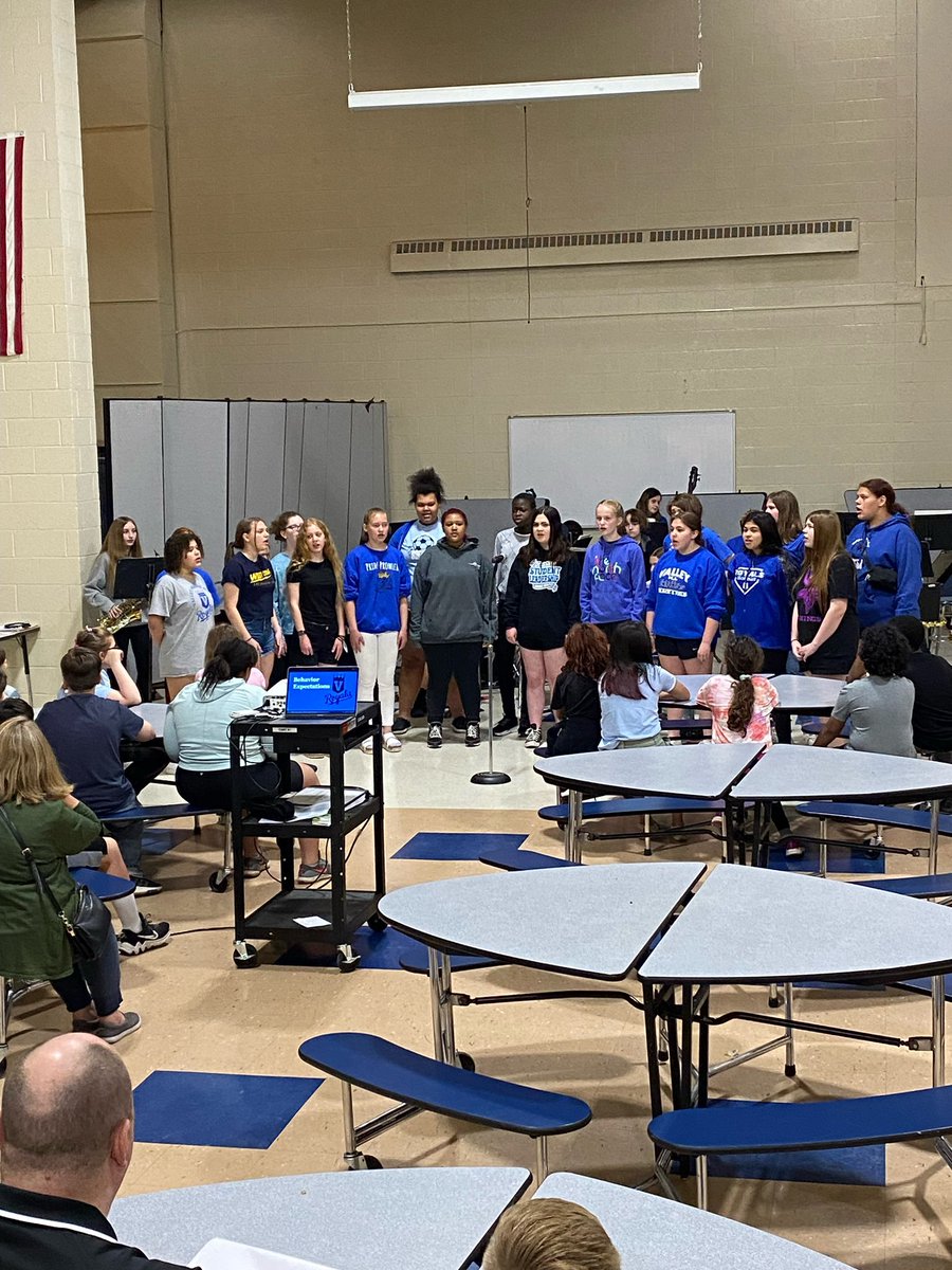 Valley Voices &amp; Royal Blues Brothers rocked it for the 5th graders this morning! <a href="/vmsroyals/">Valley Middle School</a>