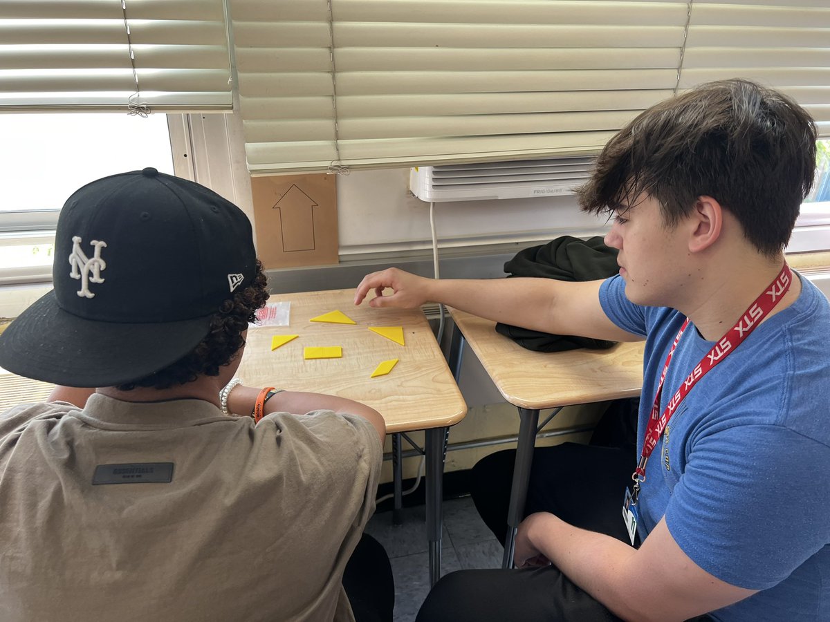 Taramauer's tweet image. Fun with tangrams in Mrs. Tantleff’s Advanced Algebra class! #studentengagement #ThisIsOSD #OHSMath