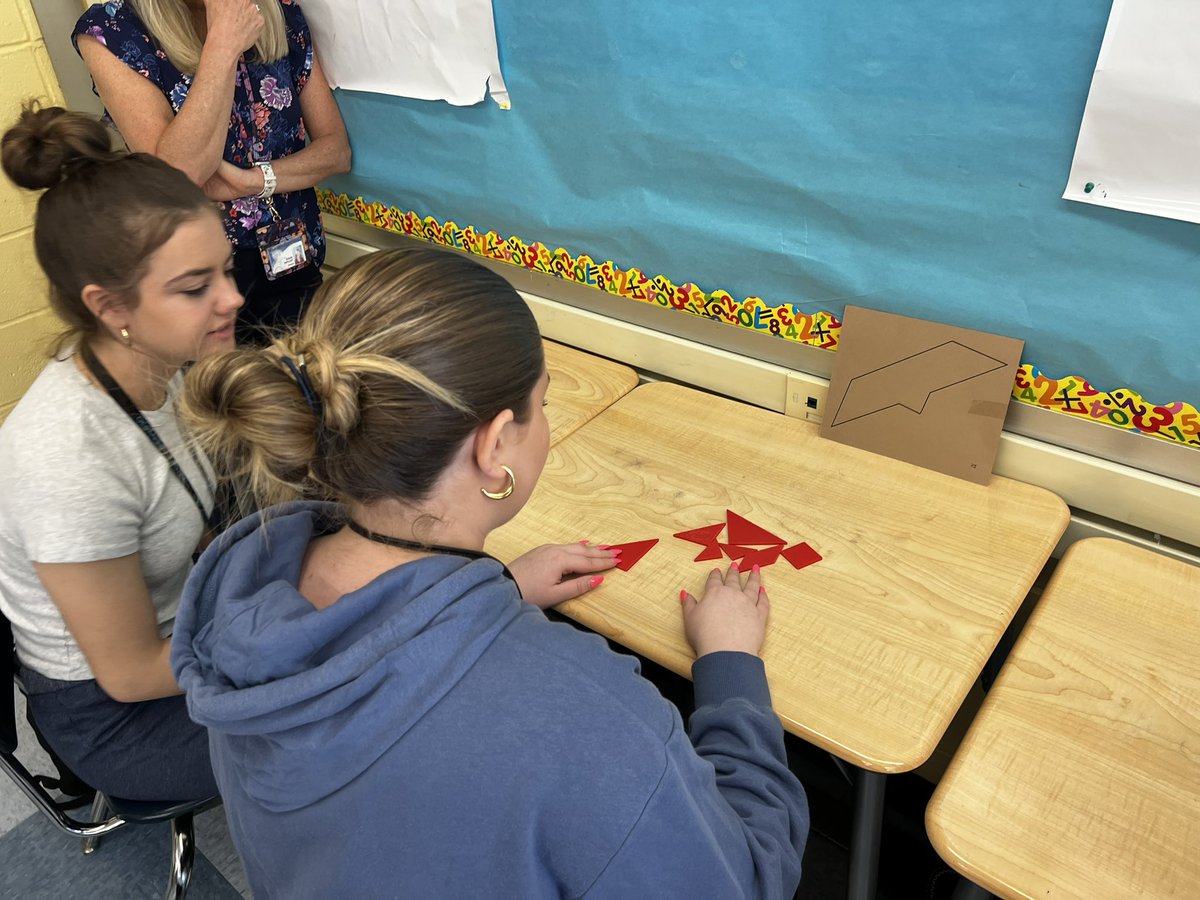 Taramauer's tweet image. Fun with tangrams in Mrs. Tantleff’s Advanced Algebra class! #studentengagement #ThisIsOSD #OHSMath