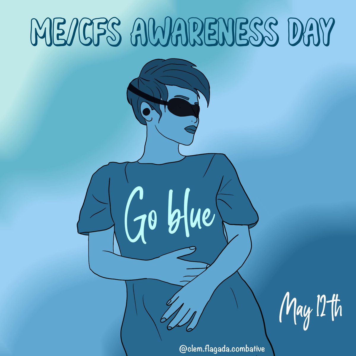Clemence_EM's tweet photo. En cette journée mondiale de l’encéphalomyélite myalgique, je participe à la campagne GO BLUE for MECFS . 
 #encephalomyelitemyalgique #MyalgicEncephalomyelitis  #MECFS #MillionsMissing  #MillionsMissingFrance #GoBlueforMECFS #MECFSawarenessday  #goBlueforacure 
#MEAwarenessDay https://t.co/sWwpc9fKCc