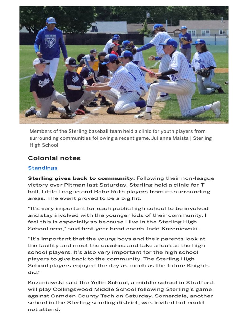 Sterling High Baseball on Twitter "Here is the article on Sterling