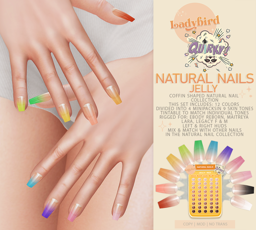 mofballss's tweet photo. Ladybird x Quirky // Natural Nails - Jelly @ 7DaySale!
More Info: https://t.co/QwHi3E9Voy
4 Minipacks for just 77L &amp; a discounted FATPACK! 
Thanks @OptimusKel for the inspo! ♥  
Get 'em while they're hot (&amp; discounted!)
https://t.co/0iRtjuqFzO https://t.co/7l4dwmotpd