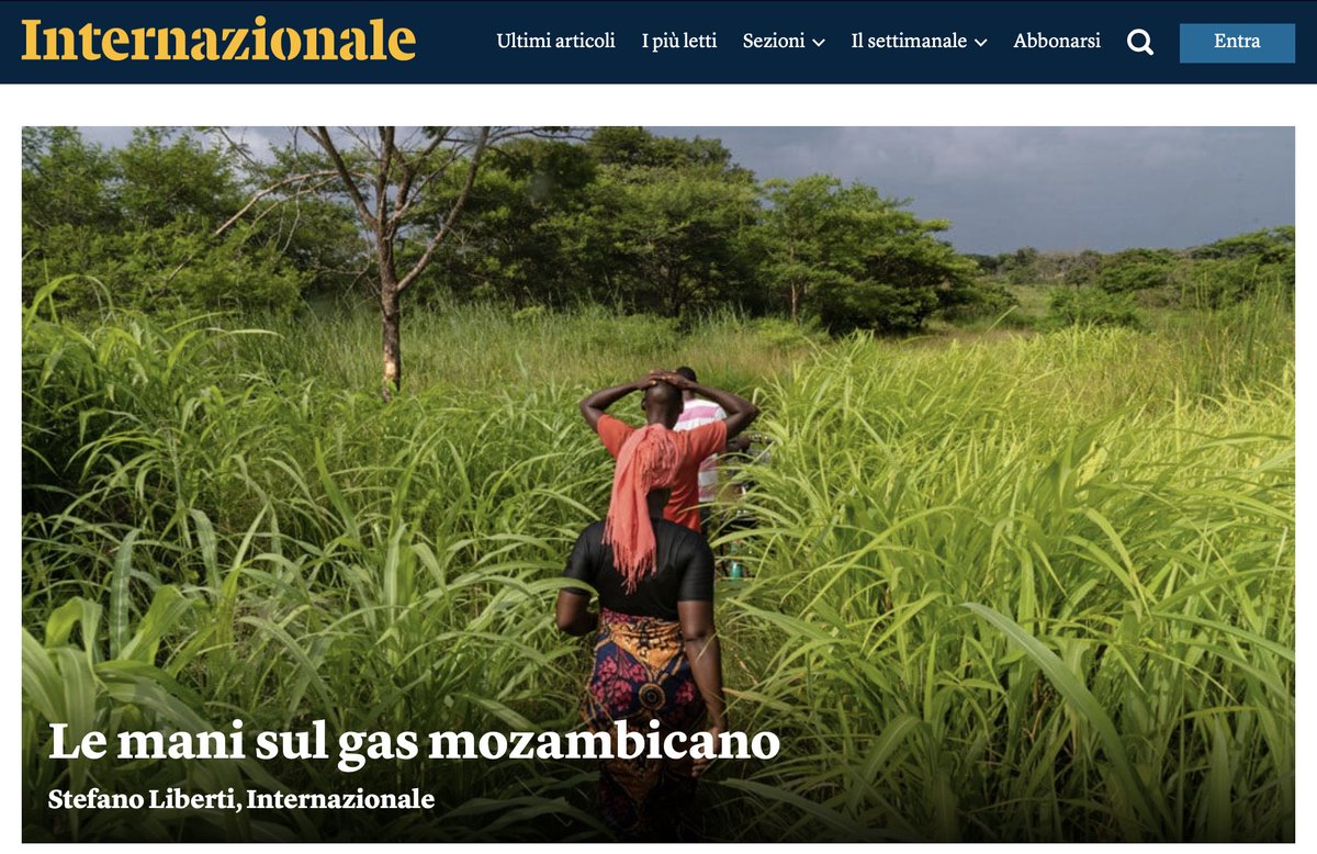 Da oggi su <a href="/Internazionale/">Internazionale</a> , un reportage da Cabo Delgado sul prezzo umano e sociale del "nostro" gas.
Con Stefano Liberti

#mozambico