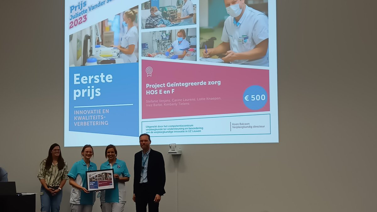 UZLeuvenNursing's tweet photo. Proficiat aan alle winnaars en alle deelnemers aan de Juliette Vanderschueren prijzen 2023! #NursesDay2023 Trots op alle innovatieve en kwaliteitsverbeterende projecten geleid door #verpleegkundigen in het afgelopen jaar!!! @kbalcaen1 https://t.co/nBAbMqLz5g