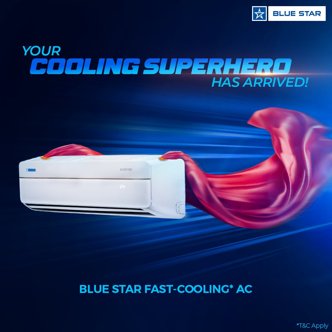 Blue Star Fast-Cooling* AC will always come to the rescue and beat the heat. 

To know more, visit the link: bluestar-offers.com/summer-2023-ai…

#BlueStar #FastCoolingAC #BlueStarFastCoolingAC #Summer