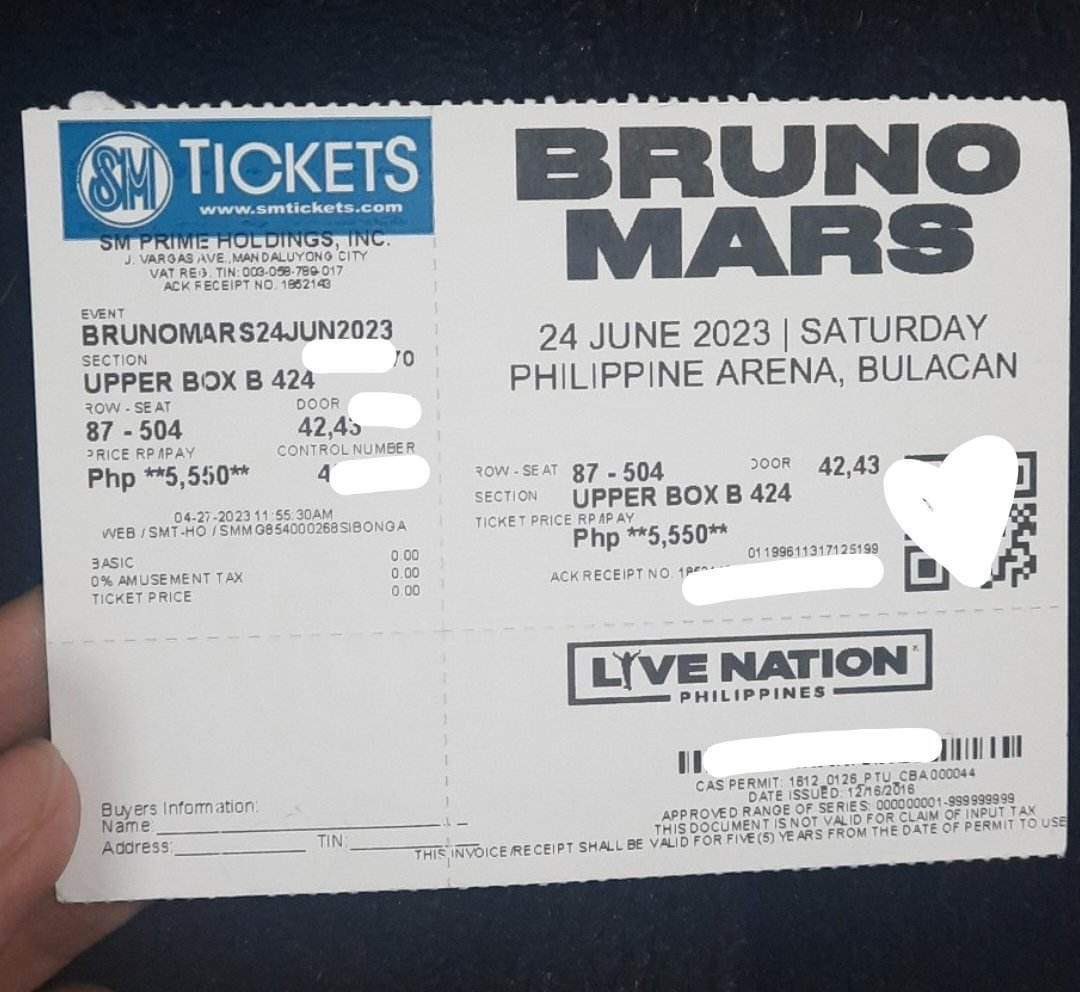 ymkcart's tweet photo. WTS LFB

📌 Selling ONE UPPER BOX B Bruno Mars Day 1 ticket (June 24, Sat) - UBB row 424, seat 504

📌 P5,500 (SRP, no need to pay SM Tickets online fee!)

RFS: Got preferred day 2 tix
MOP: GCash/BPI/BDO
Open for meet-up

DM me! 🙂 https://t.co/wzt2IMAH9r