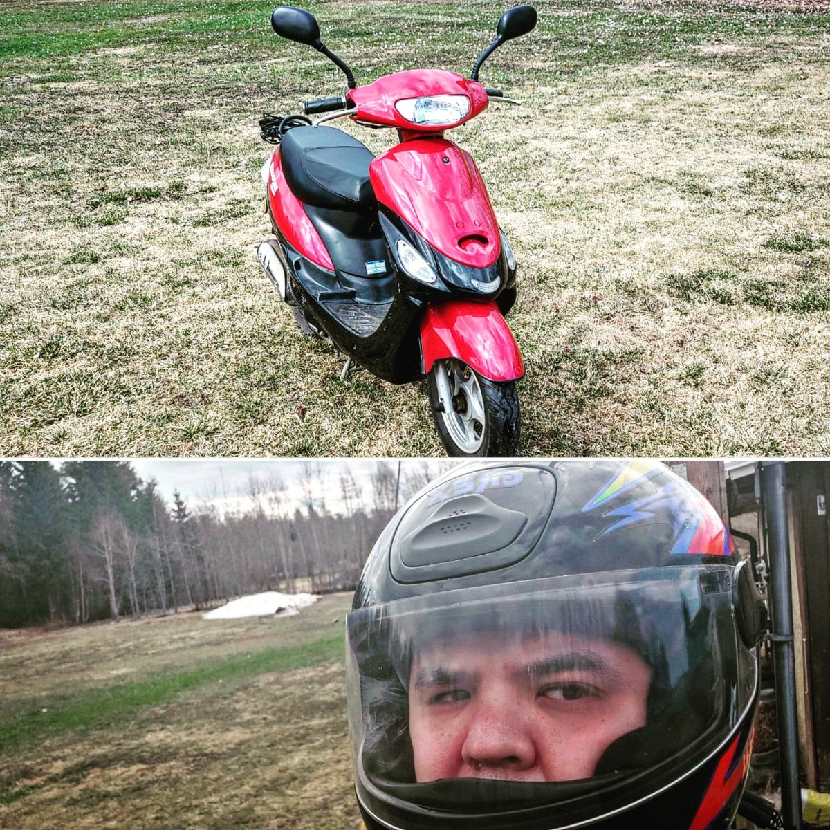 Finally time to #getout the #scooter 🛵

#letsride #meltingsnow #redscooter #helmet #yourstruly #wishthewhetherwouldbebetter