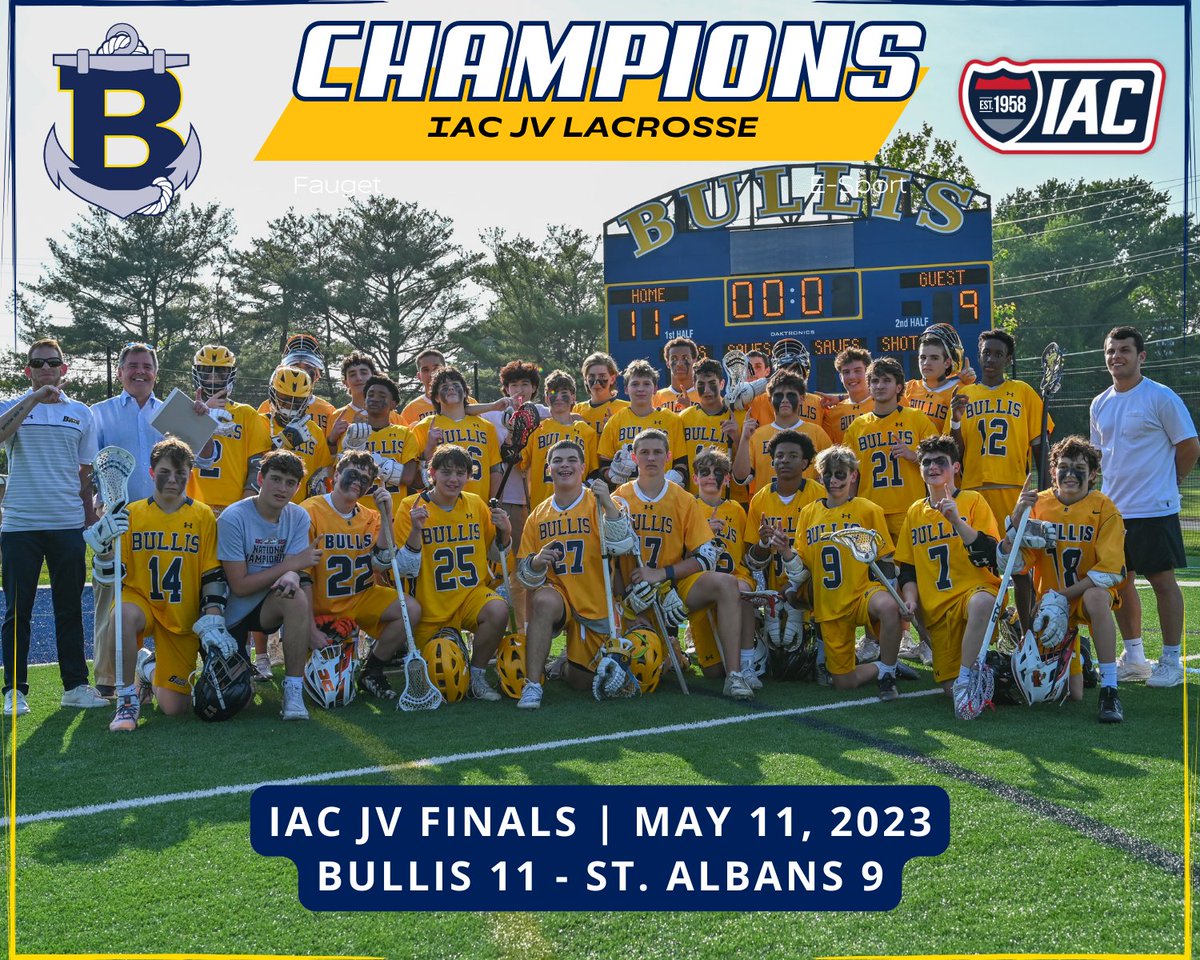 LET'S HEAR IT FOR YOUR 2023 IAC JV LACROSSE CHAMPIONS! #bullisboyslacrosse