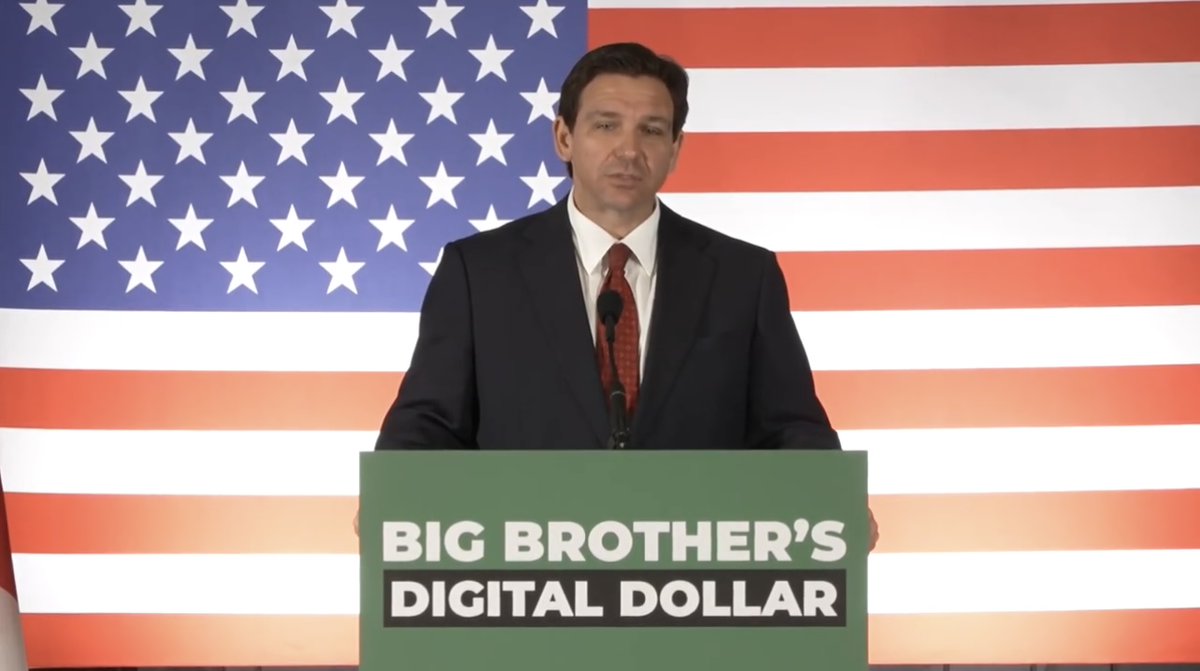 BREAKING: 🇺🇸 Florida Governor officially bans CBDC in the state.

“We want to protect your financial independence, and your financial privacy.”