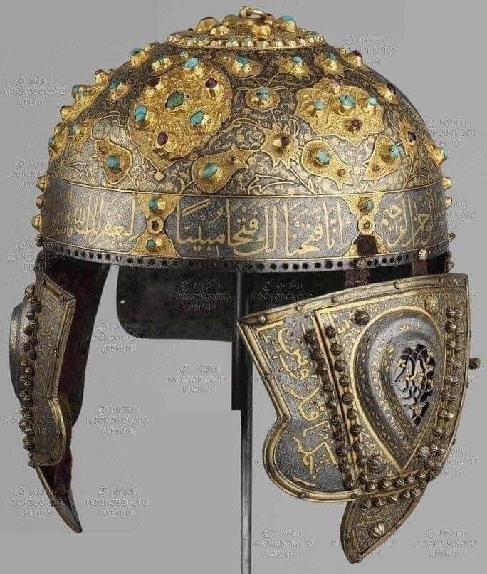 An Islamic warrior's helmet. Consider the beauty, prestige, luxury, and details 🖤