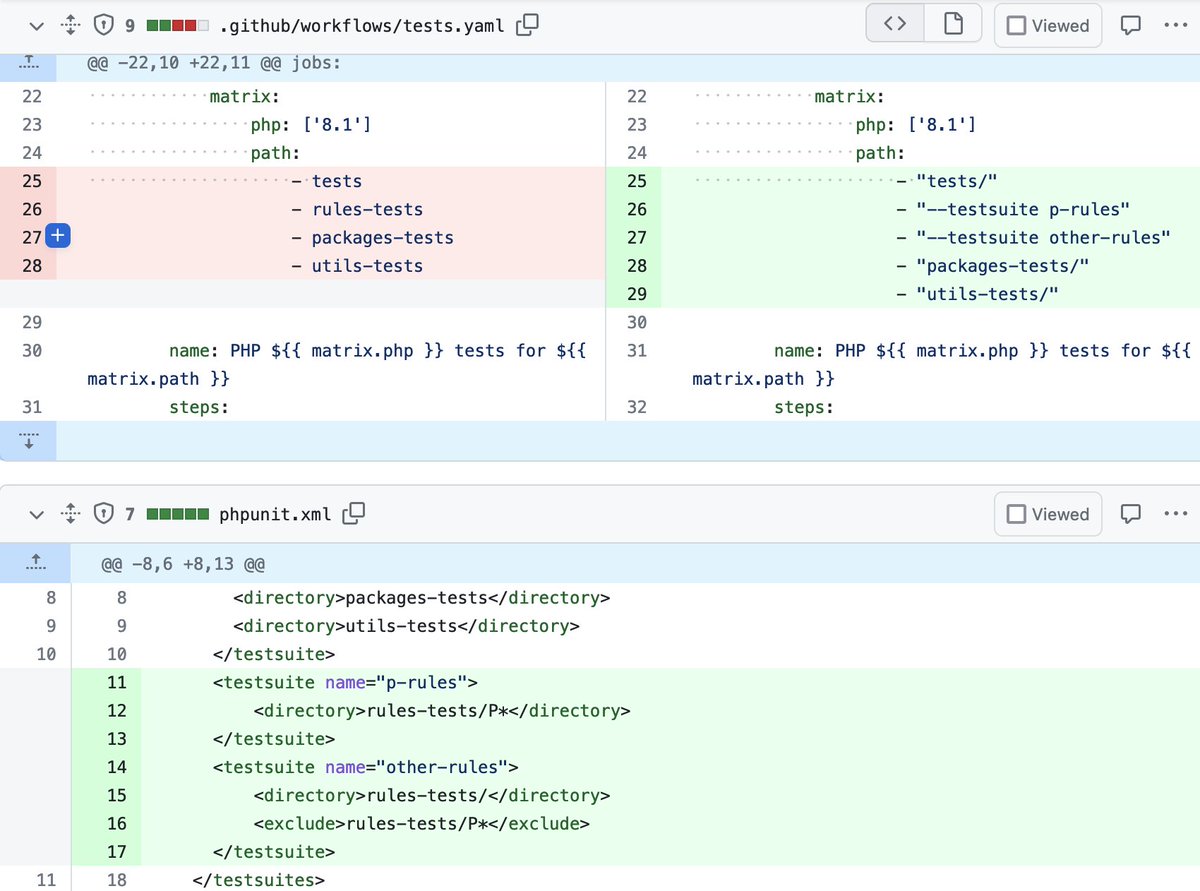 markusstaab's tweet image. if you are not able to use a parallel testrunner with your #phpunit testsuite for whatever reason, you still have the option to divide the existing test-suite in parallel CI jobs.

reducing the wait time is key

github.com/rectorphp/rect…

#faster #rectorphp #testfeedback