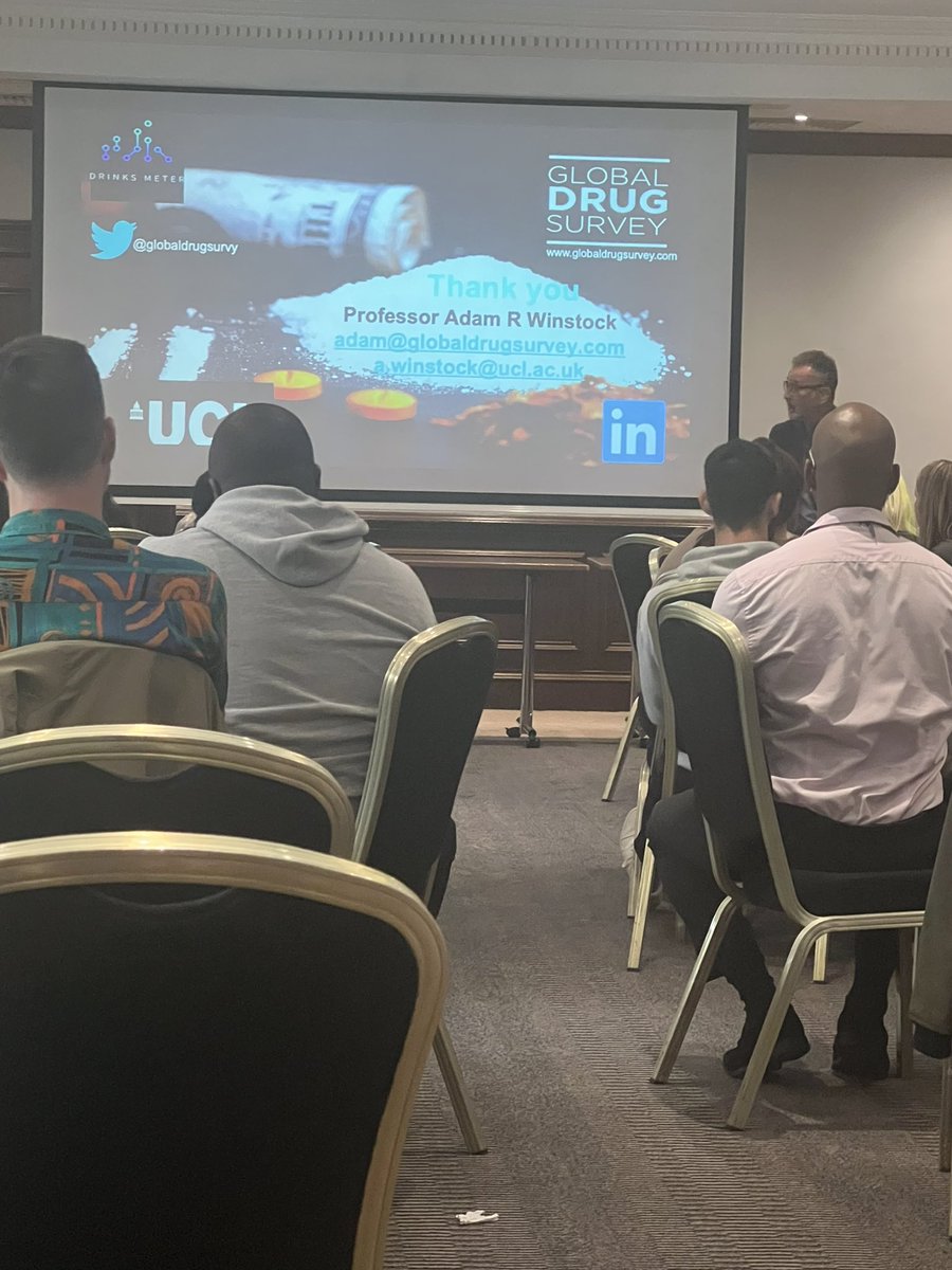 Loving the talk by Professor Adam Winstock about ketamine, cannabis, nitrous oxide and alcohol - the entire room was transfixed. Thank you so much for joining us for our #bestpractice event <a href="/Catch22/">Catch22</a> #substancemisuse
