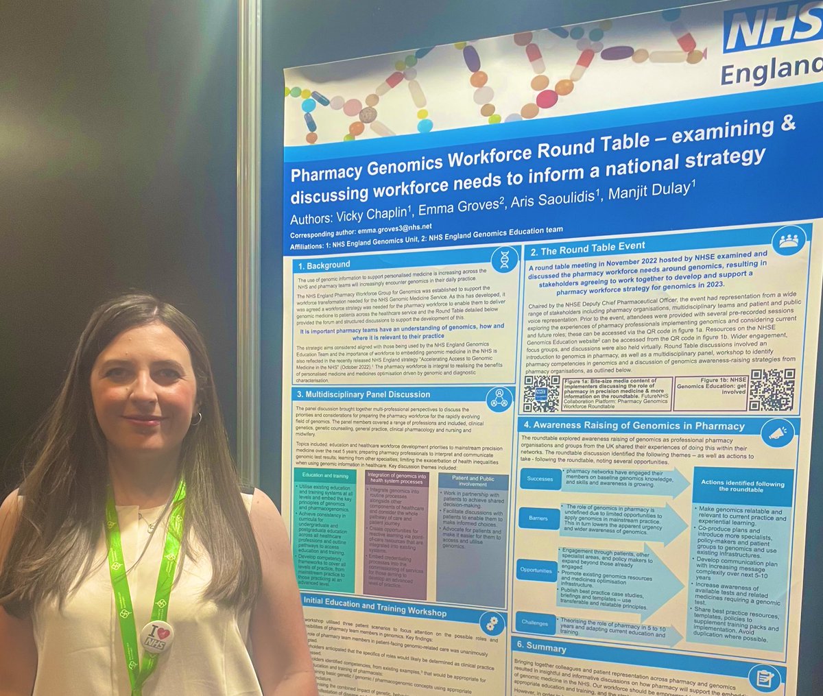 Poster presentation #CPCongress - Pharmacy Genomics Round Table. Exploring the pharmacy workforce education and training needs to embed genomic medicine in the NHS <a href="/NHSgms/">NHS Genomic Medicine Service</a> <a href="/genomicsedu/">Genomics Education</a> <a href="/VickyChaplin3/">Vicky Chaplin</a> <a href="/ArisSaoulidis/">Aris Saoulidis</a> Manjit Dulay <a href="/davidwebb_1/">David Webb</a> <a href="/RichardCattell1/">Richard Cattell</a> @PharmRoz