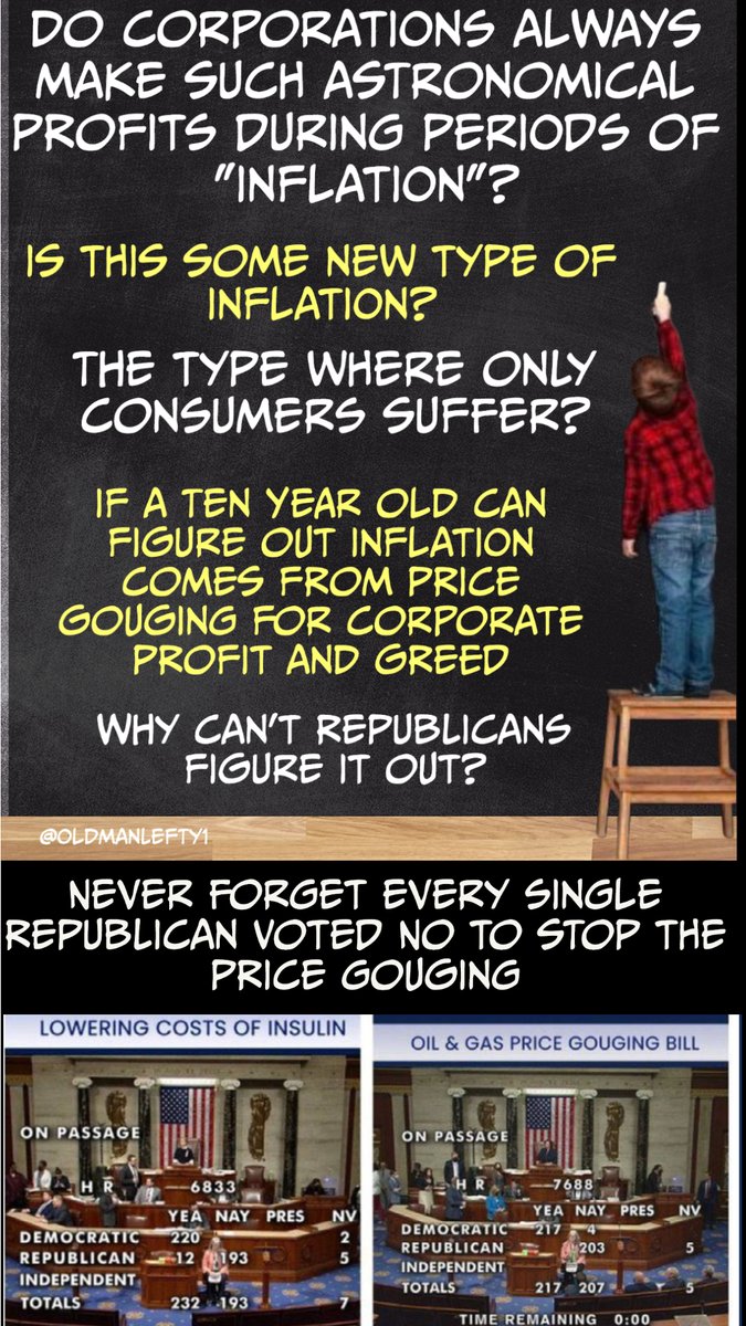 ActionDemocrat's tweet photo. Republicans will never pass Price Gouging laws that stop their greedy sponsors from excessive profit taking...
Because Price Gouging only hurts the working/middle class
Republicans only work for the 1%
#ResistanceUnited #wtpBLUE #DemCast #DemVoice1 #ProudBlue https://t.co/NmyOyBpSNi