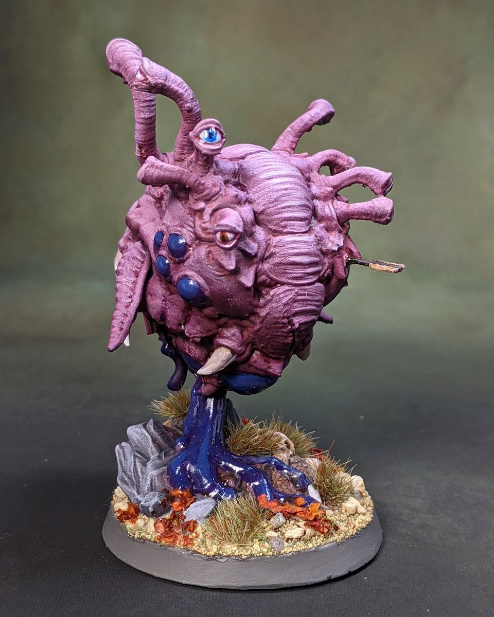 ST_conclave's tweet photo. Did you miss out on Mini Monday?

"Urrock'h Ancient Eye" - @tavernww - Painted by Storyteller Sara. Belthazar, a beholder in Storyteller Rob's D&amp;D game. The ancient outsider had weathered an entire apocalypse and awoke to find the world unlike how he left it...

#warhammer #dnd https://t.co/4NSpLvbcSk