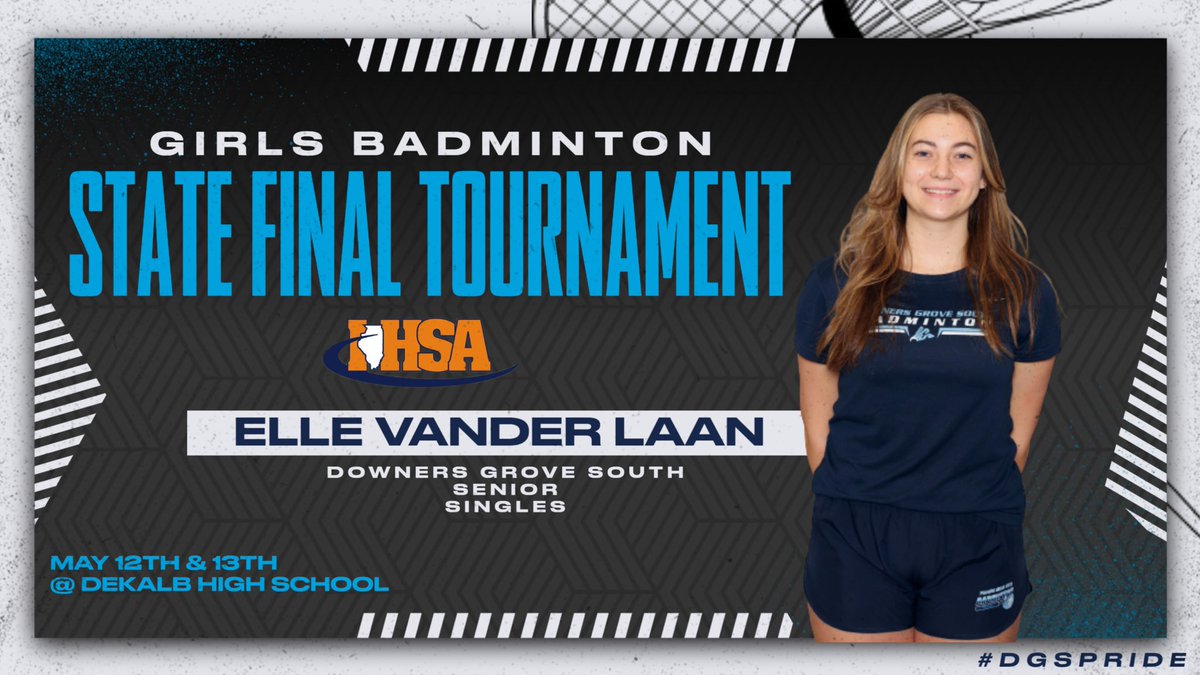 DGSSports's tweet photo. Good luck to Elle Vander Laan at the Badminton State Finals in Dekalb this weekend! https://t.co/7POC1diXAI
