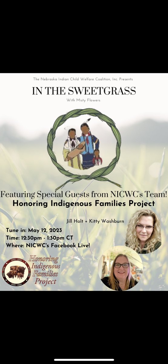 NICWCinc's tweet photo. Please see our attached flyer for In the Sweetgrass with Misty Flowers, featuring NICWC's Team! Tune in today! https://t.co/kLM0HqhlHU