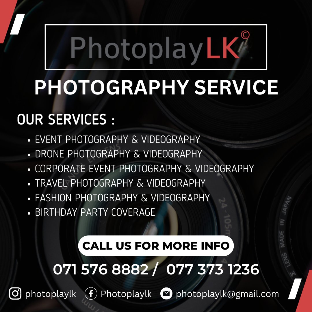 CoinMarket_uaUI's tweet photo. Looking for a photography service that will capture your special moments in the most beautiful way possible?

Contact us today to schedule your session and let us help you create memories that will last a lifetime!
+94715768882   +94773731236
photoplaylk@gmail.com https://t.co/0Nyqs3KQnQ