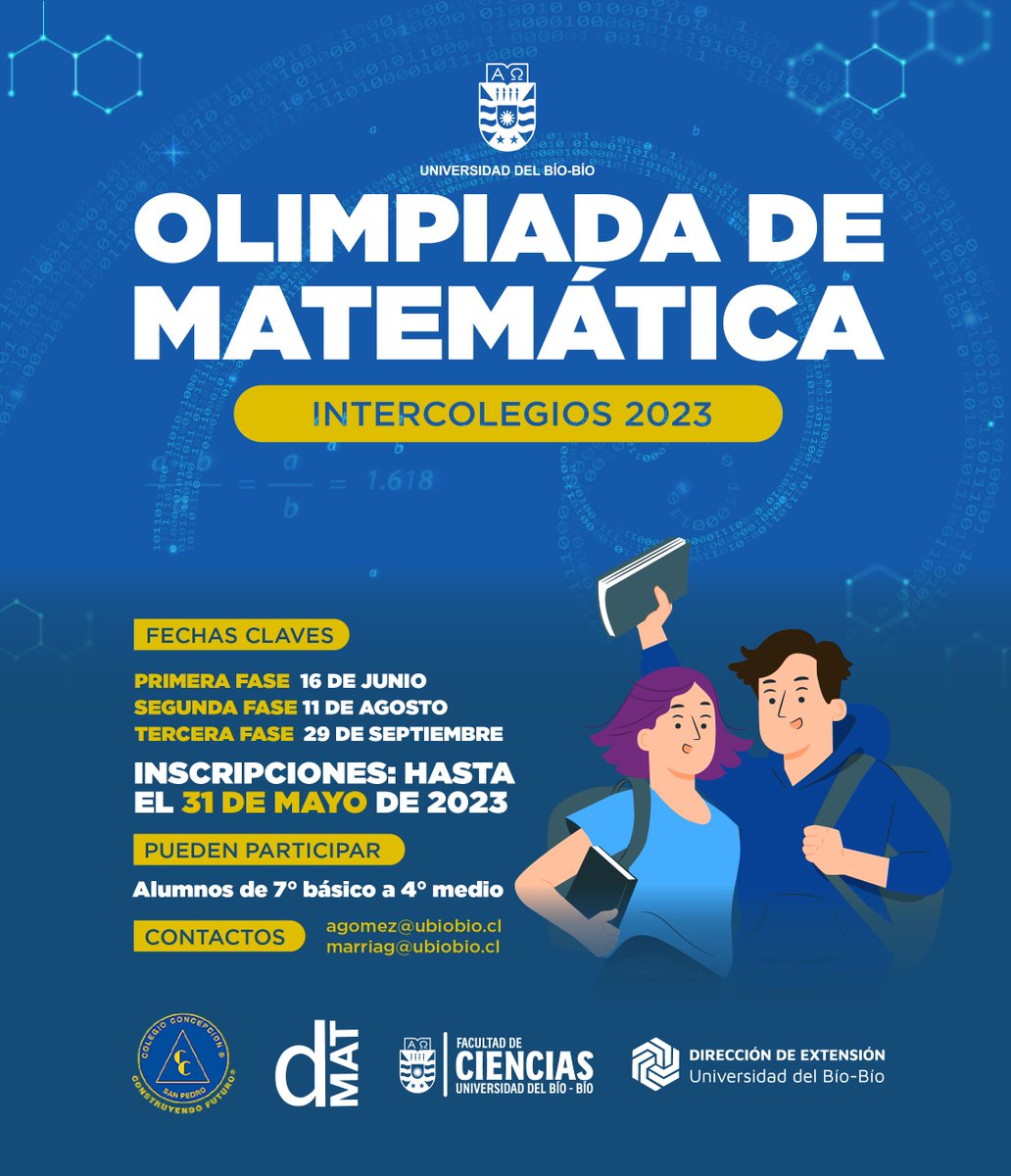 cienciasubb's tweet photo. Esta Olimpiada a diferencia de otras no busca necesariamente talentos en Matemática, sino más bien, busca incentivar y motivar el interés de los/las estudiantes por la Matemática.

Te invitamos a visitar la web del evento para encontrar mayor información:
https://t.co/eGV0OYTHOL https://t.co/rjImK0fwdT