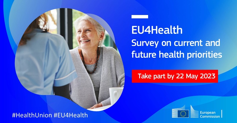 EU_Health's tweet photo. Only a few more days to participate!

#EU4Health is our biggest-ever investment in public health, but its success lies in collaboration.  

Help us shape the priorities, orientation &amp; needs for the future by taking part in this survey.  

Deadline: 22 May 2023