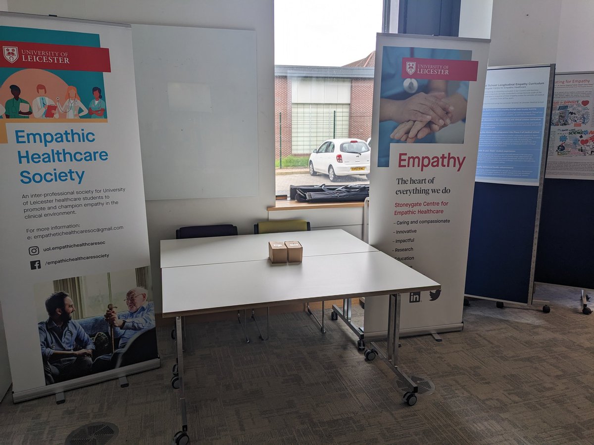 Empathy_Centre's tweet photo. Getting set up for the @uniofleicester offer holders' day @LeMedSchool tomorrow. We have empathy pens. Come and see us and claim yours! #empathy #offerholder #meded #openday #Leicester https://t.co/tekbe4CF75
