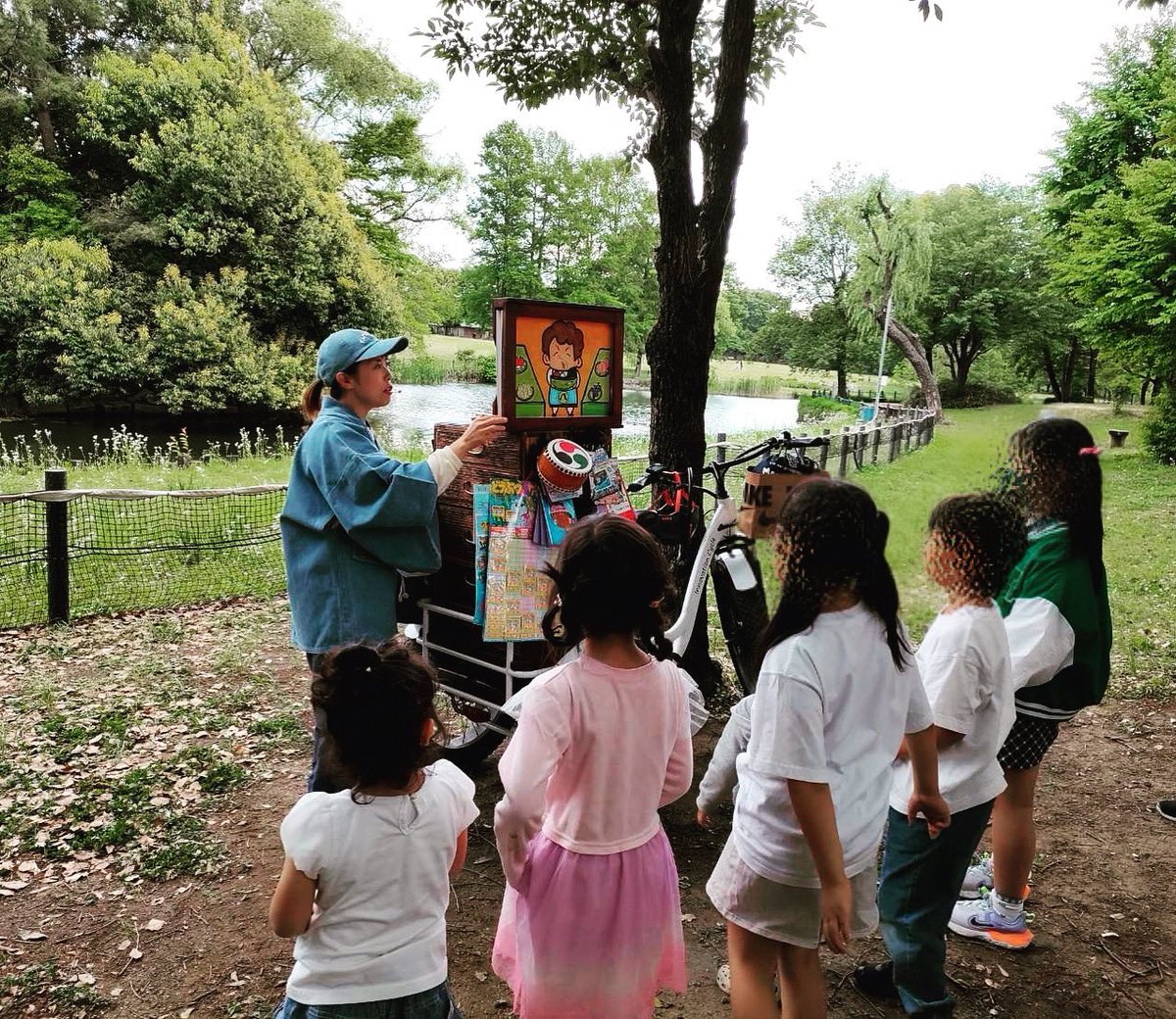金カミin草加公園❣️
高学年男子がツボる紙芝居を作るぞ❗️