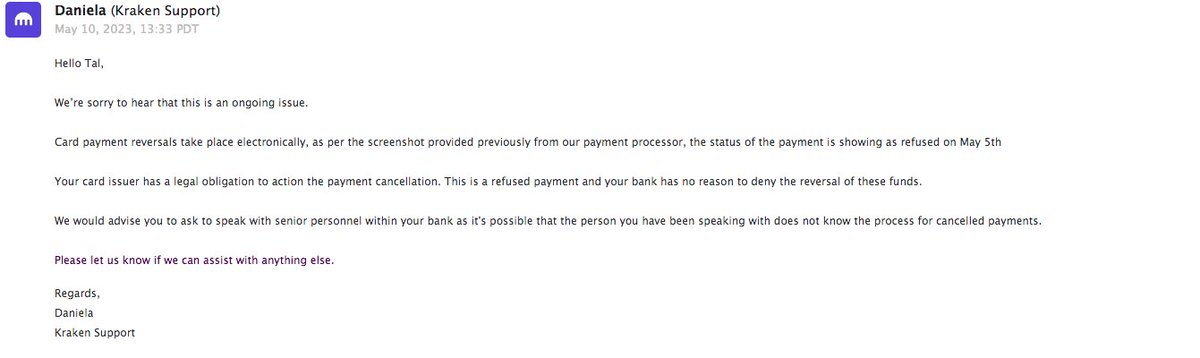 DjTaljames's tweet photo. @FBI @FDICgov regulation stipulates: purpose of the hold is for @krakenfx  to be able to collect funds under a preuathorization yet because @JunoFinanceHQ refused the transaction at the time of original transaction attempt this negates any 7 day window, #theyarescammingpeople https://t.co/zwooJa52YI