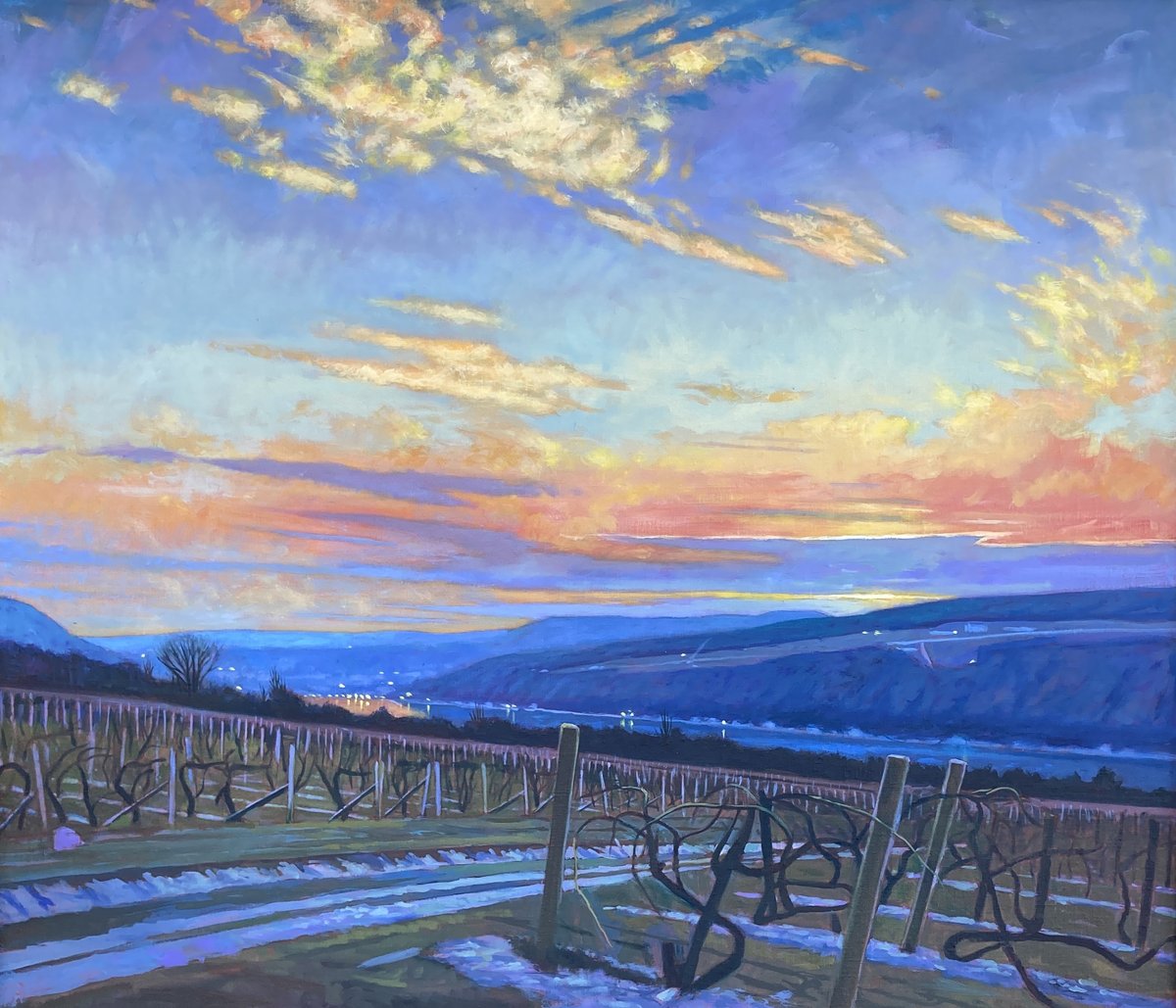 WestEndGallery_'s tweet photo. NEW! "Vernal Evening Evocation Over Keuka" 38x44 oil painting by Brian S. Keeler. View more new artwork online: https://t.co/MYk1Q6LlFt
#explorecorning #paintingoftheday #artworkoftheday #landscape #fineart #oilpainting #westendgallerycorning https://t.co/wzhcCSCqAT