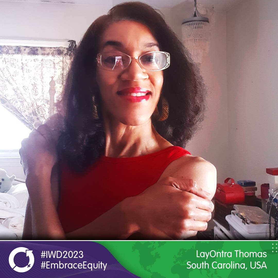 womensday's tweet photo. Thanks LayOntra Thomas for getting behind the #IWD2023 #EmbraceEquity theme & sharing your support to help forge a better world for #women in he #banking industry and beyond! 💜 #womeninbanking #womeninfinance #wibf #finance #lending https://t.co/bxvsuX5oHU