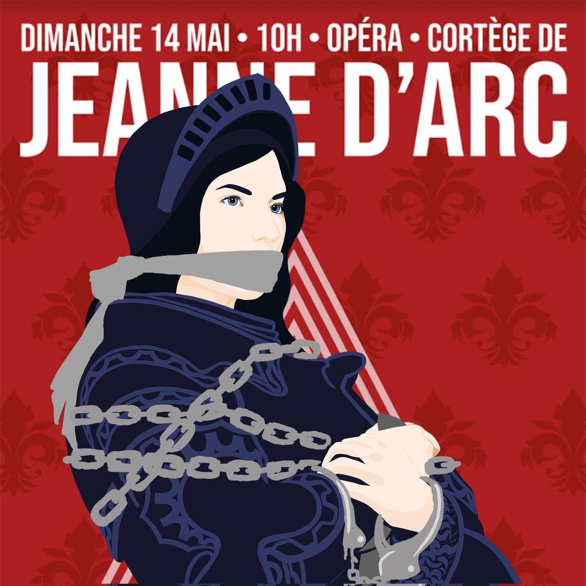 actionfrancaise's tweet photo. ⚠️ À peine plus d’une heure après la notification de l’interdiction de notre colloque, la préfecture a publié un arrêté interdisant notre hommage national à Jeanne d’Arc, sans nous l’avoir notifié auparavant.

Nous avons déjà déposé un référé liberté pour maintenir notre cortège.

Nous avons confiance dans la justice française et dans l’État de Droit.

🫵 Restez mobilisés pour ce week-end !

#tousàlajeanne #Jeanne2023 #jeannedarc #Paris #France #Actionfrançaise #Darmanin #DarmaninDemission #Police