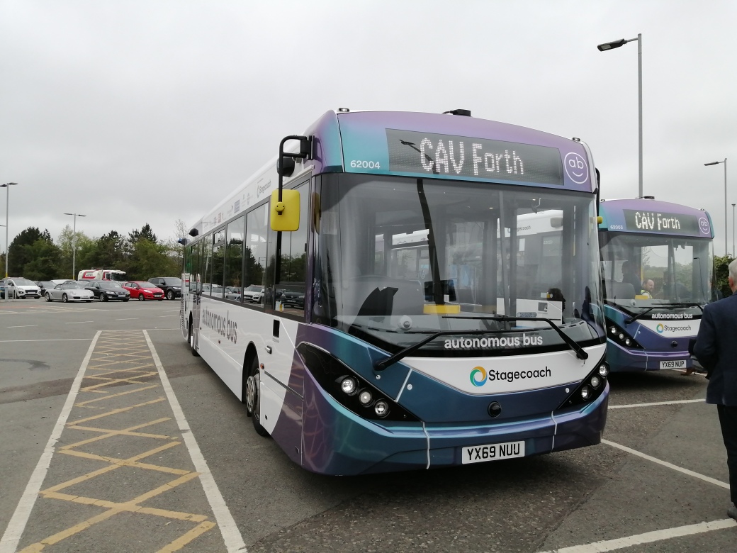 MsKarenStewart's tweet photo. I've been on the innovative autonomous bus today AB1! Travel over the Forth Road Bridge between Ferrytoll P&R and Edinburgh Park. Full timetable from @StagecoachEScot starts on Monday! #CAVForth #ForthBridgesTrail https://t.co/emWQ4nv8Ap