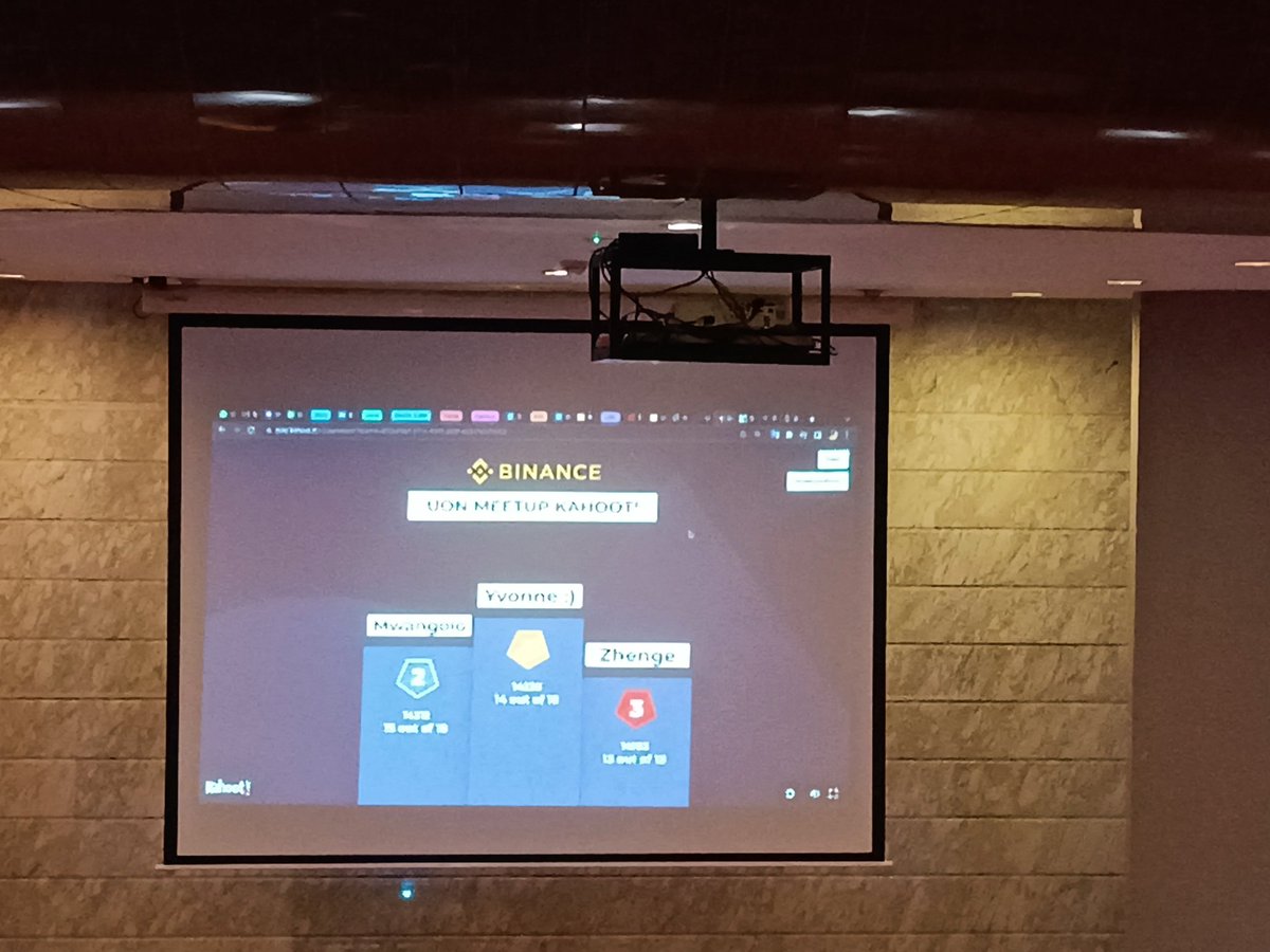 kagondu_yvonne's tweet photo. Today I decided to Benchmark a #BinanceMasterclass at the UON and I won the Kahoot! and got $30 https://t.co/mN0Kv2tCOg