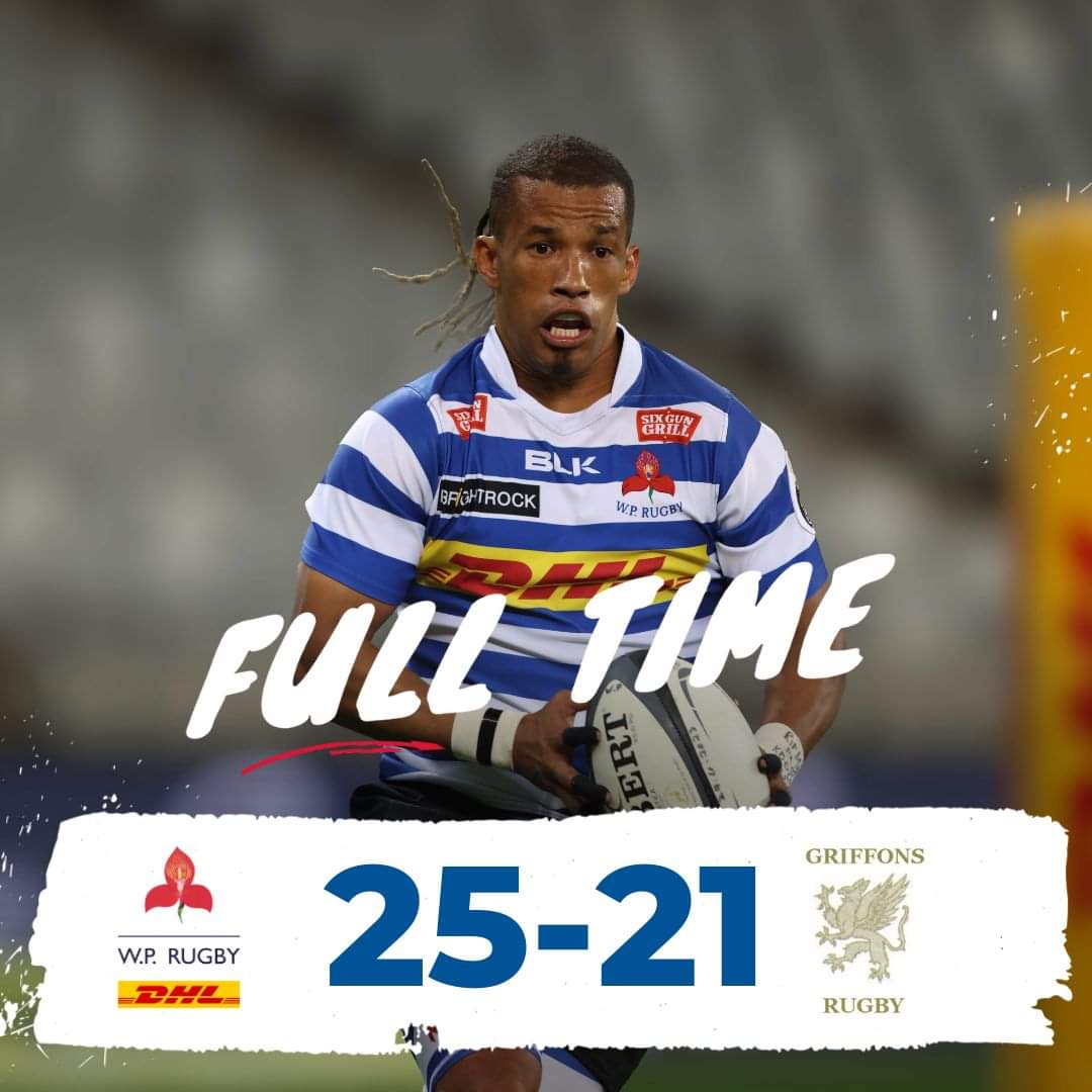 🌍 GLOBAL SPORTS 🇿🇦 CARLING CURRIE CUP🏆 🏉 

Full-time in Welkom. 

It was tough at the end, but we take a full 5️⃣ log points home with us. 

#GRIvWP #wpjoulekkerding #dhldelivers