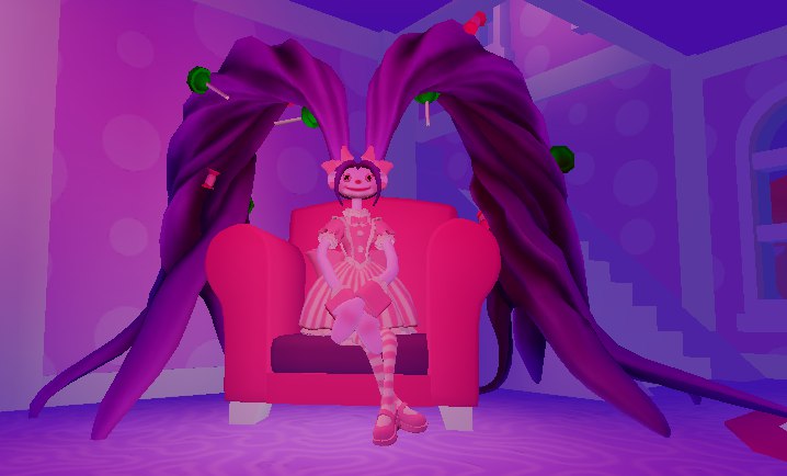 SofiColo12's tweet photo. It's a little unnerving..  The game is called "OUT OF EVIL" (obby) #ROBLOX #scary #doll https://t.co/9w8Auf99FC