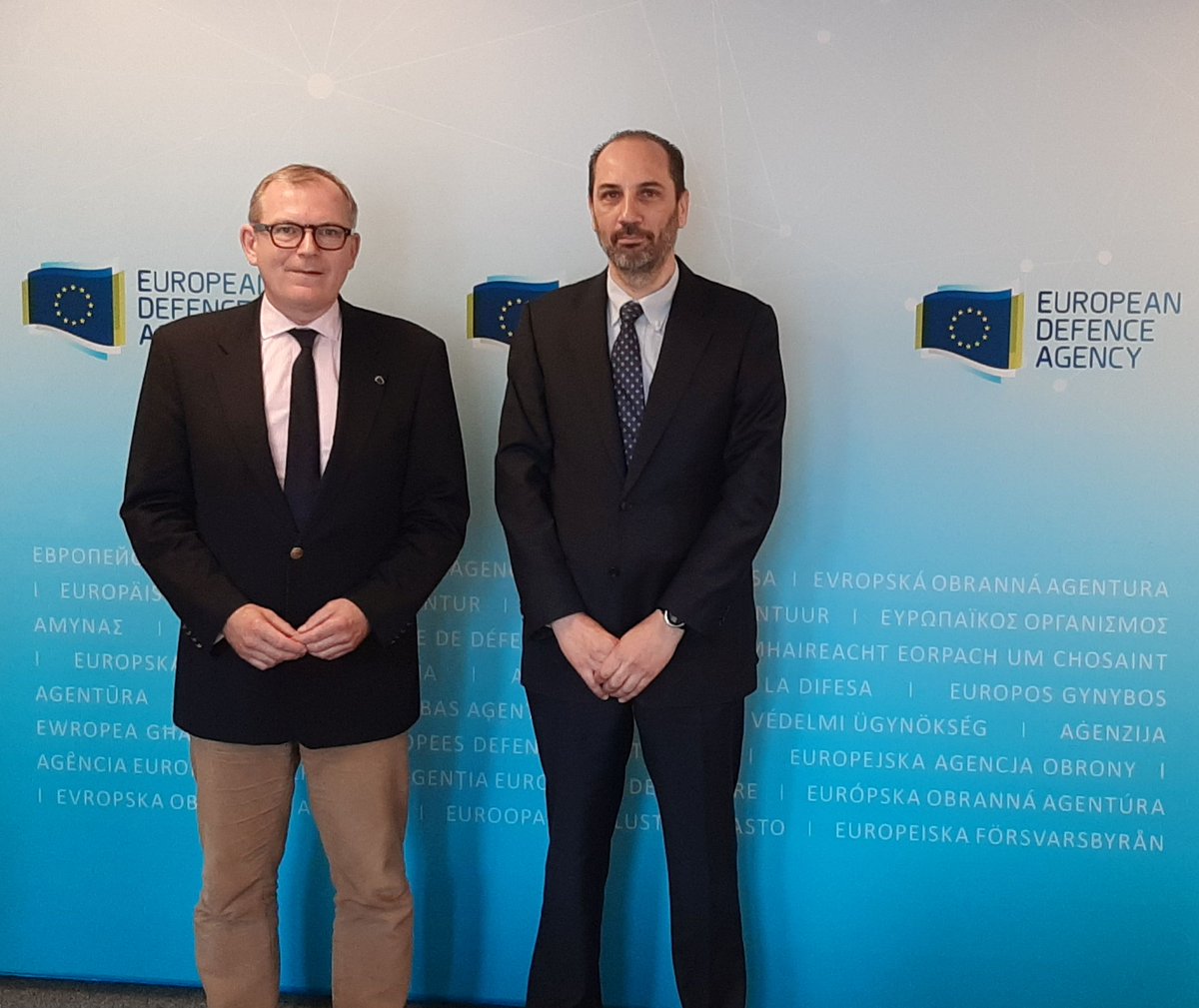Very useful meeting at the @EUDefenceAgency with its Chief Executive Jiří Šedivý. An interesting exchange of views on #EUDefence and the cooperation of @DefenceCyprus with the EDA.