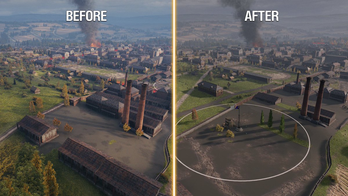 worldoftanks's tweet photo. Ensk is now in the Super Test and is being expanded to 1000x1000 m with a new direction within the green area. The bases have been also relocated and now there is a much lower chance of vehicles taking hits at the beginning 🤠🙌

Check out the changes! Pretty neat, huh? 🤩 https://t.co/LSOLpU3hZm