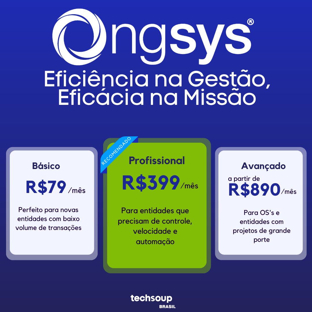 🎯🚀 Entendemos a importância de uma gestão eficiente para alcançar um impacto real. A plataforma  foi desenvolvida para ajudar ONGs a maximizar seu potencial e a alcançar seus objetivos de forma mais rápida, organizada e fácil.Encontre o seu  plano ideal: bit.ly/Ongsys
