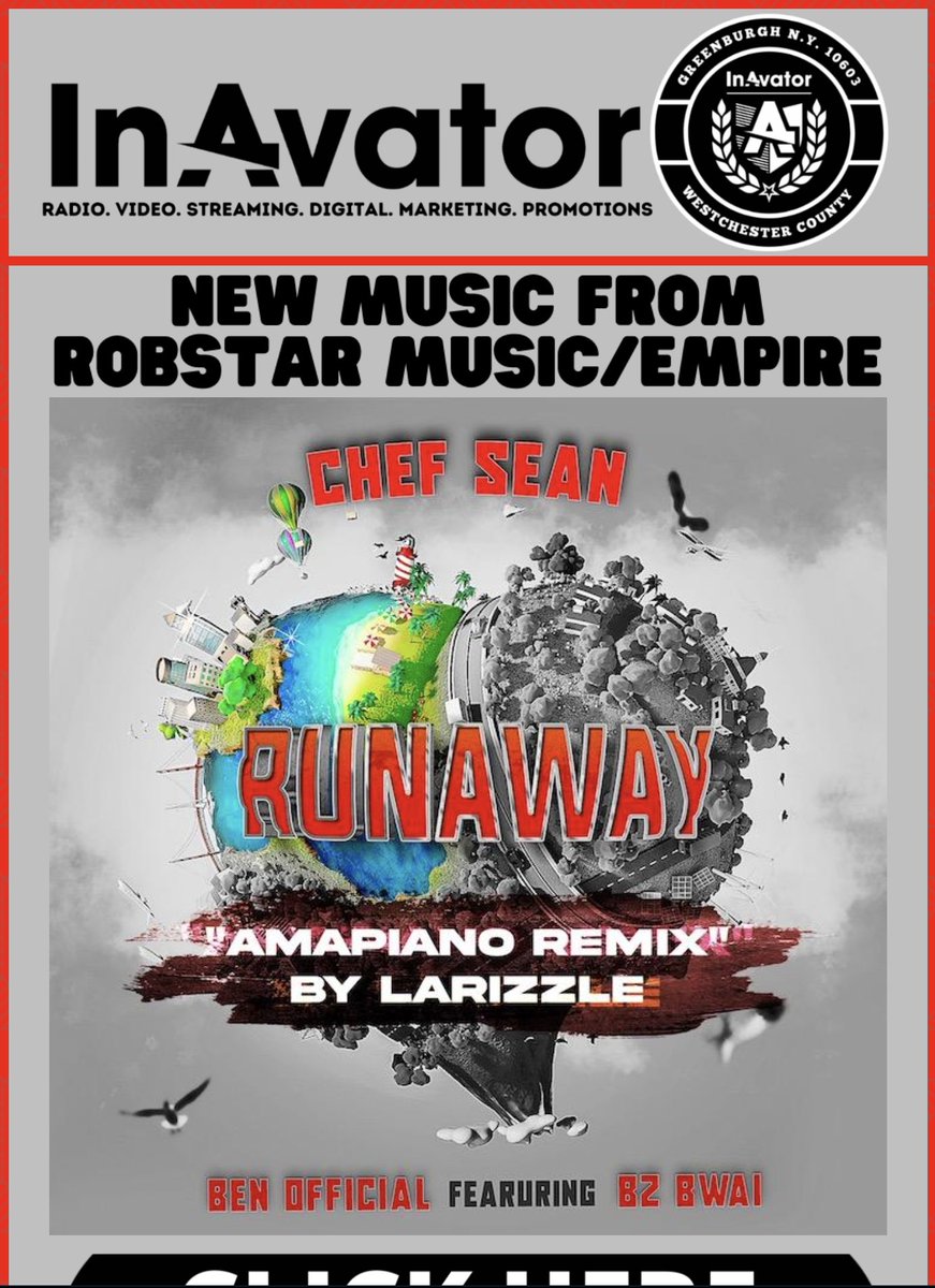KenCashman's tweet image. #DJServicePack #NowAvailable for #Radio #DJs by #InAvator
@TheChefSean feat @BwaiBz &amp;amp; @benofficialmus - #Runaway (#AmapianoRemix by @iamlarizzle) (#RobstarMusic/@EMPIRE) @bhramabull

Not on the List? Need #DJPack? Email us at info@inavator.com (Include Social Media Tag) #DJBlast