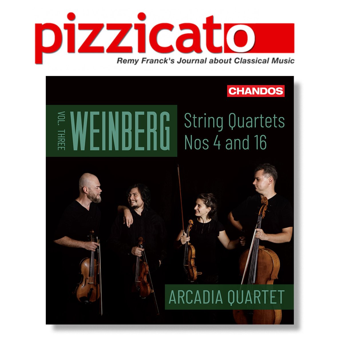 Chandos Records (@chandosrecords) on Twitter photo 'Both works offer harmonically demanding moments as well as passages of great lyrical intensity. The musicians of the Arcadia Quartet find their way in both worlds with great assurance.' <a href="/PizzicatoMag/">Pizzicato Magazine</a>
Weinberg: String Quartets, Vol. 3 <a href="/ArcadiaQuartet/">Arcadia Quartet</a>
👉bit.ly/3O4wPvk?utm_ca… 'Both works offer harmonically demanding moments as well as passages of great lyrical intensity. The musicians of the Arcadia Quartet find their way in both worlds with great assurance.' <a href="/PizzicatoMag/">Pizzicato Magazine</a>
Weinberg: String Quartets, Vol. 3 <a href="/ArcadiaQuartet/">Arcadia Quartet</a>
👉bit.ly/3O4wPvk?utm_ca…
