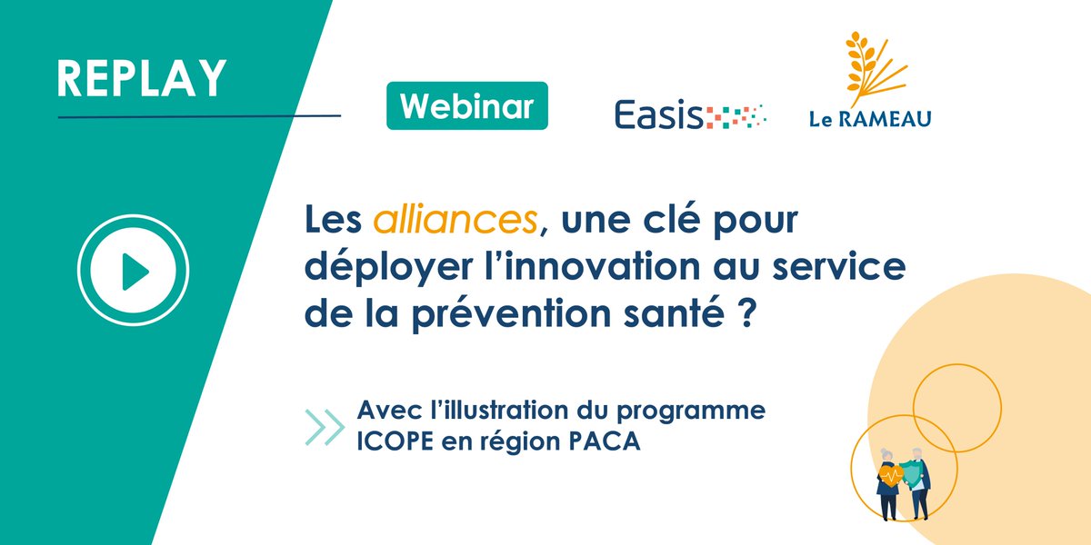 💻 Vous avez manqué notre webinar "Les #alliances, une clé pour déployer l’#innovation au service de la prévention #santé ?", co-animé avec <a href="/Labo_Le_RAMEAU/">Labo_Le_RAMEAU</a> le 9 mai dernier ?

👉 Le replay est disponible ici : bit.ly/41KUVyF

#Prévention #BienVieillir