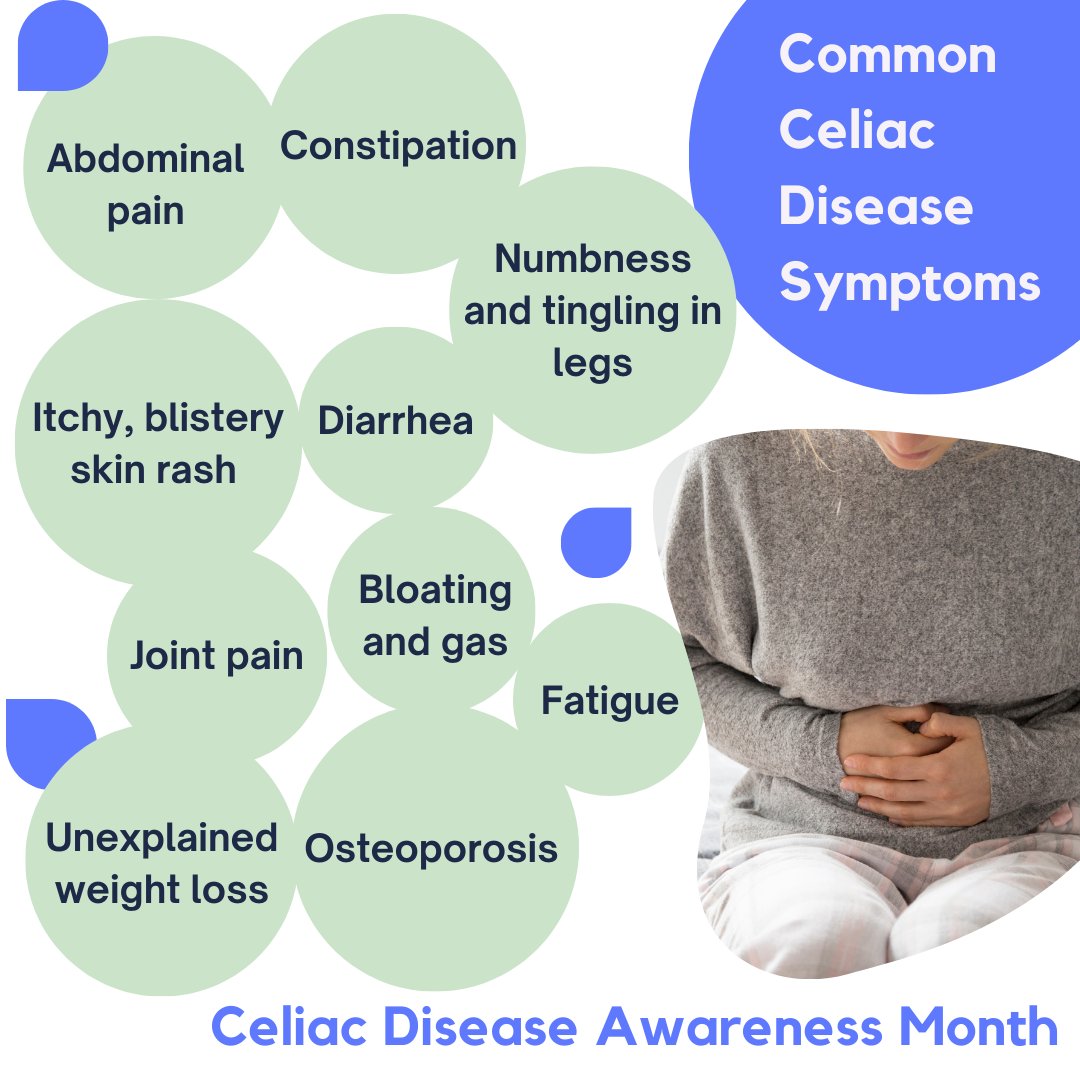 Recognize Celiac Disease symptoms and get an early diagnosis, if notice you are going through the symptoms above. Help your loved ones and yourself avoid later health complications. 

Get in touch with us.

#celiac #celiacawarenessmonth #glutenfree #celiacdisease #chronicillness