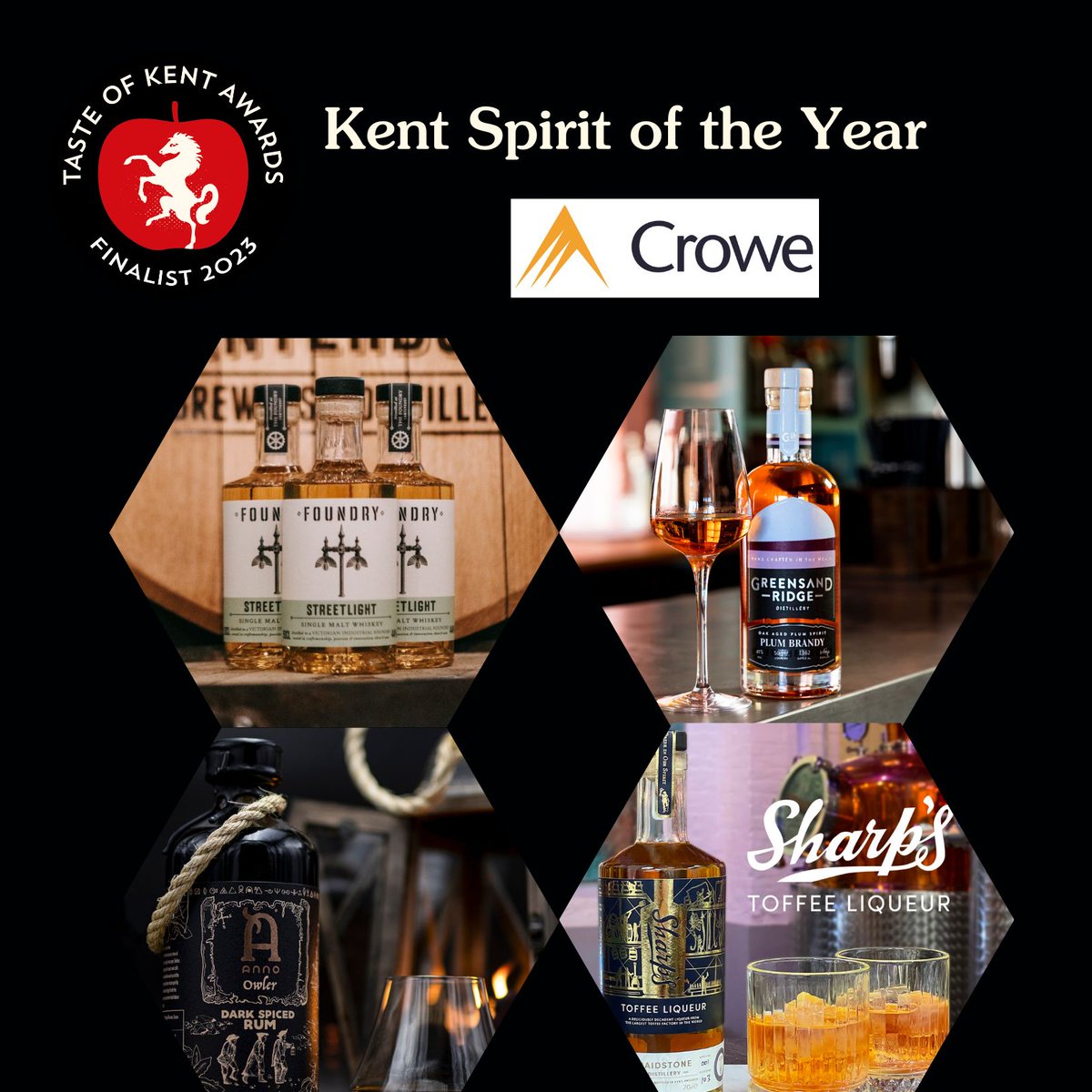 Taste of Kent Awards (@tastekentawards) on Twitter photo Introducing the finalists for Kent Spirit of the Year sponsored by <a href="/CroweUK/">Crowe UK</a>
Anno Owler Dark Spiced Rum <a href="/annodistillers/">Anno Distillers</a>
Foundry Streetlight Single Malt Whiskey <a href="/FoundryBrewPub/">Canterbury Brewers and Distiller at The Foundry</a>
Greensand Ridge Plum Brandy <a href="/GSRdistillery/">Greensand Ridge Distillery</a>
Sharps Toffee Liqueur <a href="/MStoneDistiller/">Maidstone Distillery</a>
tasteofkentawards.co.uk/news/taste-of-… Introducing the finalists for Kent Spirit of the Year sponsored by <a href="/CroweUK/">Crowe UK</a>
Anno Owler Dark Spiced Rum <a href="/annodistillers/">Anno Distillers</a>
Foundry Streetlight Single Malt Whiskey <a href="/FoundryBrewPub/">Canterbury Brewers and Distiller at The Foundry</a>
Greensand Ridge Plum Brandy <a href="/GSRdistillery/">Greensand Ridge Distillery</a>
Sharps Toffee Liqueur <a href="/MStoneDistiller/">Maidstone Distillery</a>
tasteofkentawards.co.uk/news/taste-of-…