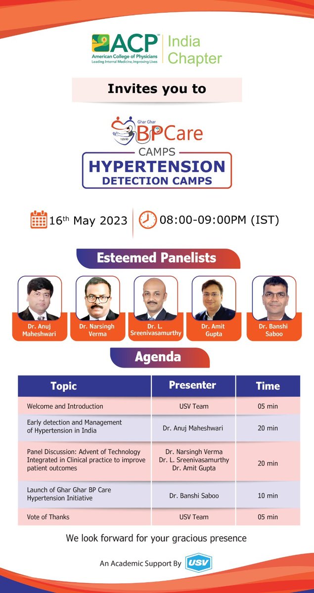 ACP INDIA CHAPTER INVITES YOU TO BP CARE PROGRAM STARTING ON 16TH MAY 2023
TIMING 🕗 8-9 PM (IST)

#bpcare #bloodpressurecontrol #bloodpressuremonitor #bloodpressureproblems #bloodpressurecheck #bloodpressurehealth #bloodpressuretest #bp #bpinfo #acp #india #chapter