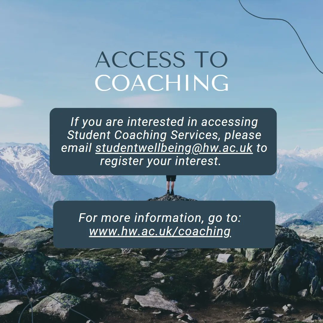 HWUSuccess's tweet photo. It's #InternationalCoachingWeek

🏔 Did you know there is a Coaching Service available for students at Heriot-Watt University?
🏔Would you like some support in reaching your goals?
⬇️ Read below to find out more about what coaching is and how to access the service. https://t.co/6tAuoVCZHP