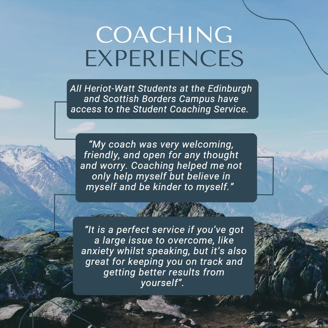 HWUSuccess's tweet photo. It's #InternationalCoachingWeek

🏔 Did you know there is a Coaching Service available for students at Heriot-Watt University?
🏔Would you like some support in reaching your goals?
⬇️ Read below to find out more about what coaching is and how to access the service. https://t.co/6tAuoVCZHP